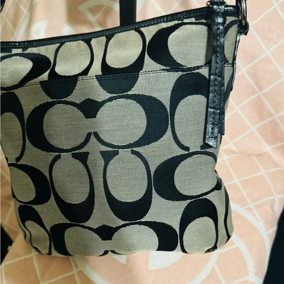 Coach Signature Black and Gray Crossbody Bag - Picture 4 of 4